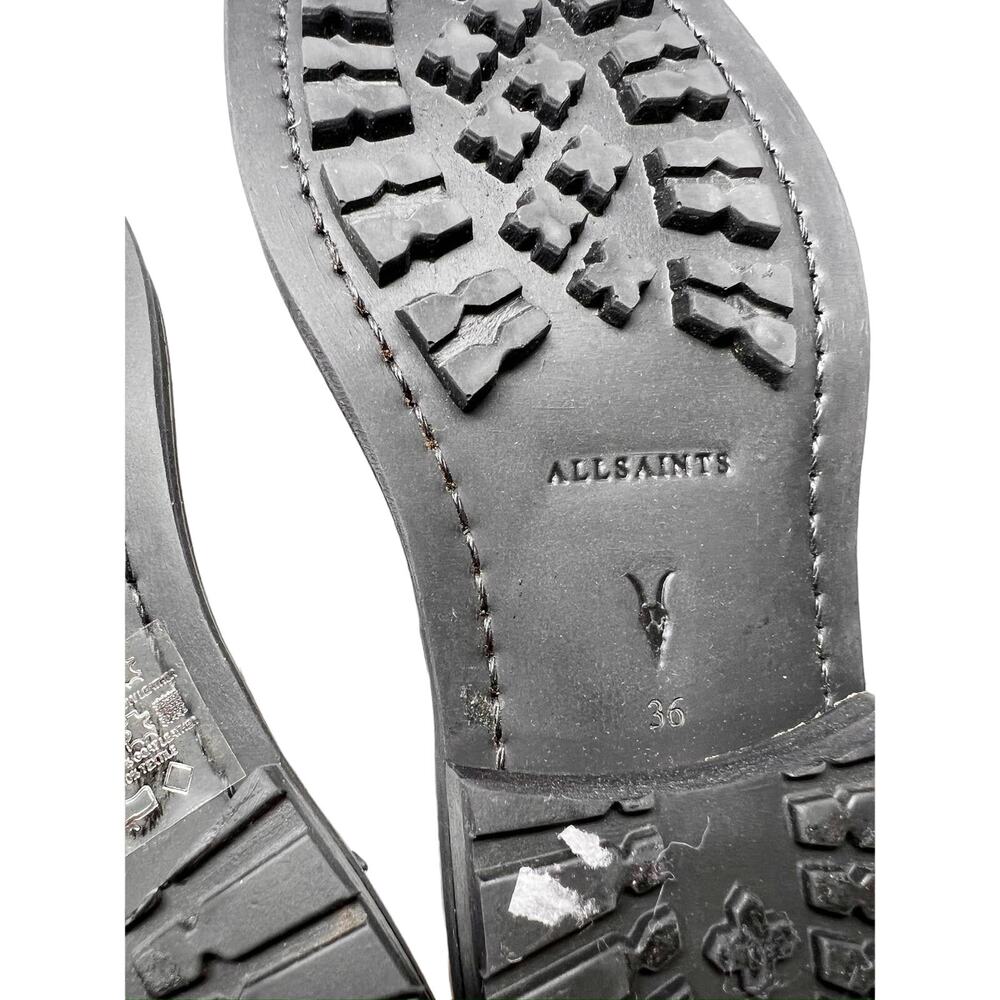 AllSaints Brigade White Leather Combat Buckle Lace Up Ankle Strap Boot EU 36 - Picture 12 of 12